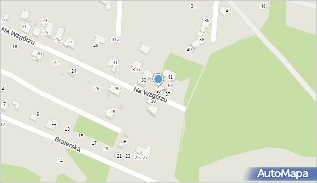 Mikołów, Na Wzgórzu, 35, mapa Mikołów