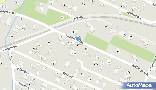 Milanówek, Nadarzyńska, 14, mapa Milanówek