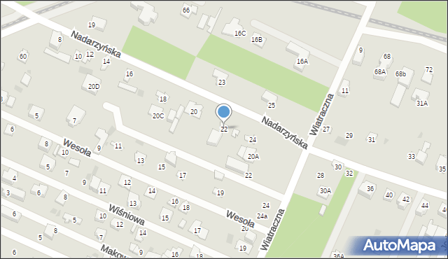 Milanówek, Nadarzyńska, 22, mapa Milanówek