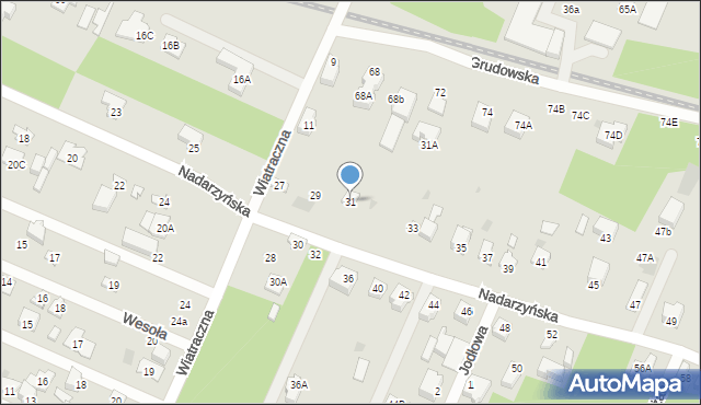 Milanówek, Nadarzyńska, 31, mapa Milanówek