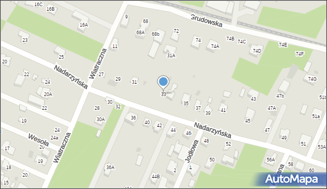 Milanówek, Nadarzyńska, 33, mapa Milanówek