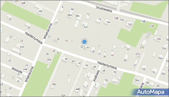 Milanówek, Nadarzyńska, 33A, mapa Milanówek