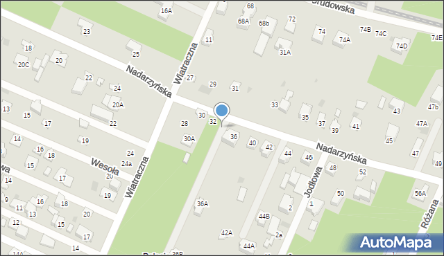 Milanówek, Nadarzyńska, 34, mapa Milanówek