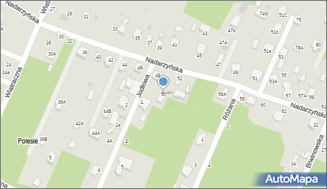 Milanówek, Nadarzyńska, 50, mapa Milanówek