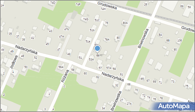 Milanówek, Nadarzyńska, 55, mapa Milanówek