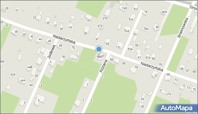 Milanówek, Nadarzyńska, 56A, mapa Milanówek