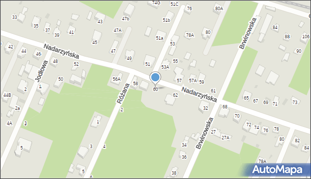Milanówek, Nadarzyńska, 60, mapa Milanówek