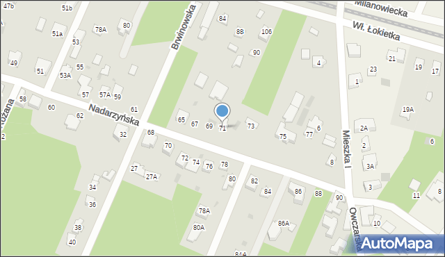 Milanówek, Nadarzyńska, 71, mapa Milanówek