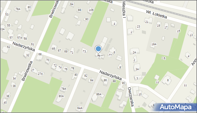 Milanówek, Nadarzyńska, 75, mapa Milanówek