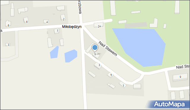 Miłobędzyn, Nad Stawem, 7, mapa Miłobędzyn