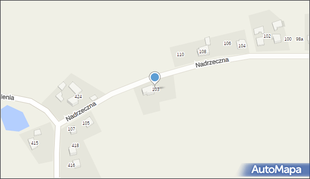 Mizerów, Nadrzeczna, 103, mapa Mizerów