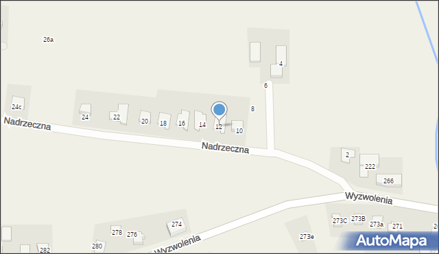 Mizerów, Nadrzeczna, 12, mapa Mizerów