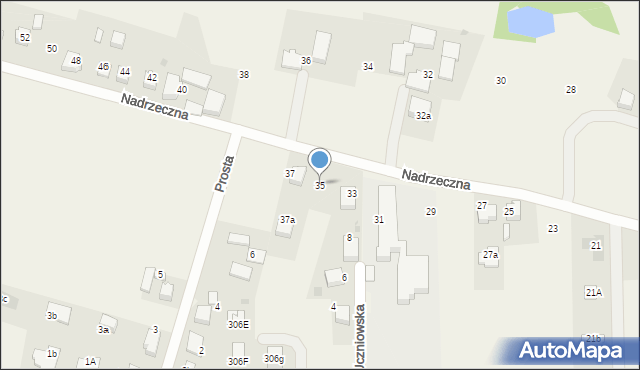 Mizerów, Nadrzeczna, 35, mapa Mizerów