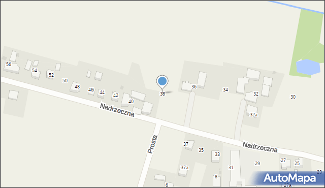 Mizerów, Nadrzeczna, 38, mapa Mizerów