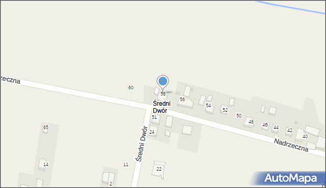 Mizerów, Nadrzeczna, 58, mapa Mizerów