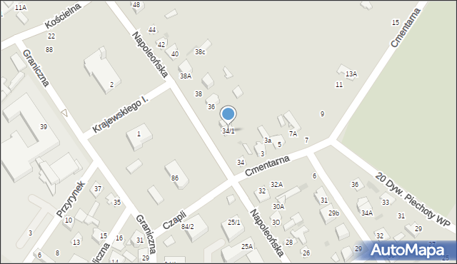 Mława, Napoleońska, 34/1, mapa Mława