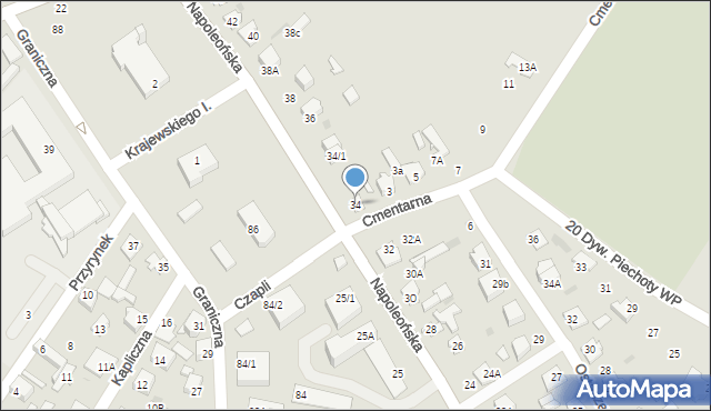 Mława, Napoleońska, 34, mapa Mława