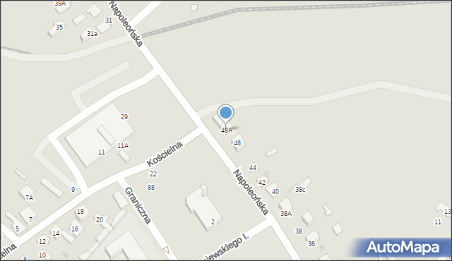 Mława, Napoleońska, 48A, mapa Mława