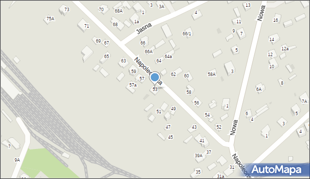Mława, Napoleońska, 53, mapa Mława