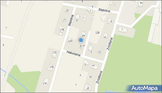 Młochów, Naturalna, 6, mapa Młochów