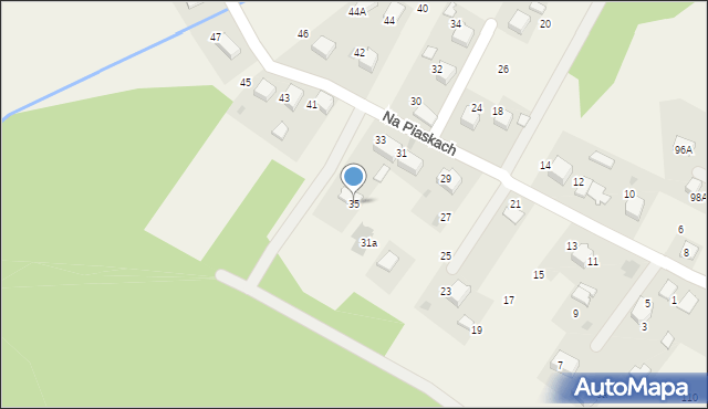 Młoszowa, Na Piaskach, 35, mapa Młoszowa