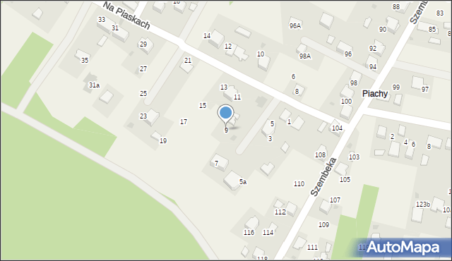 Młoszowa, Na Piaskach, 9, mapa Młoszowa