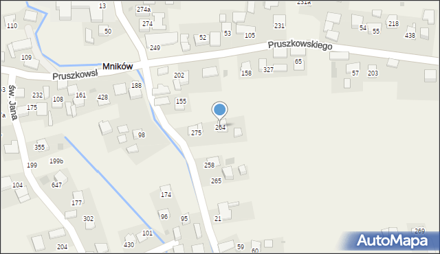 Mników, Nad Rzeką, 7, mapa Mników