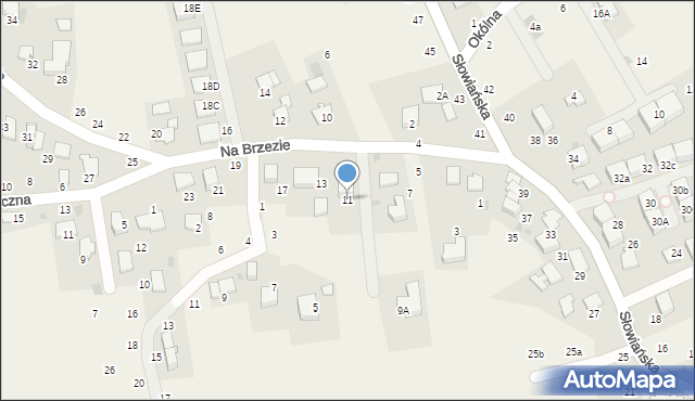 Modlniczka, Na Brzezie, 11, mapa Modlniczka