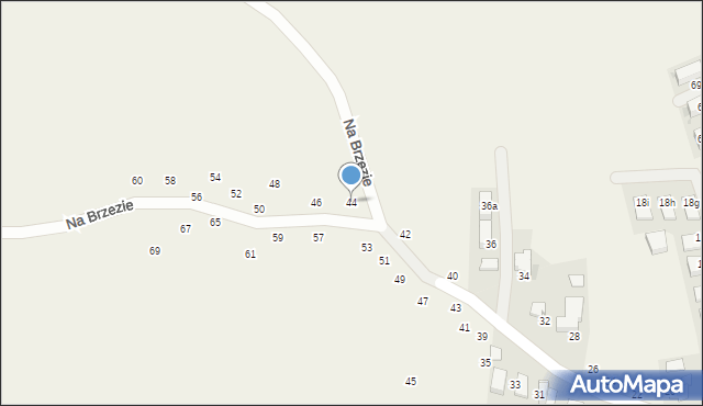 Modlniczka, Na Brzezie, 44, mapa Modlniczka