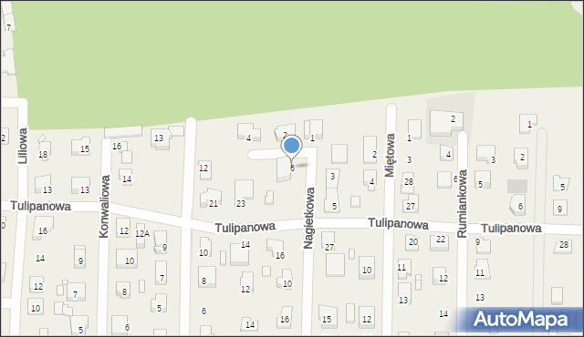 Modrzyca, Nagietkowa, 6, mapa Modrzyca