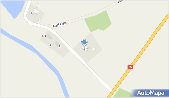 Mokre, Nad Osą, 2, mapa Mokre