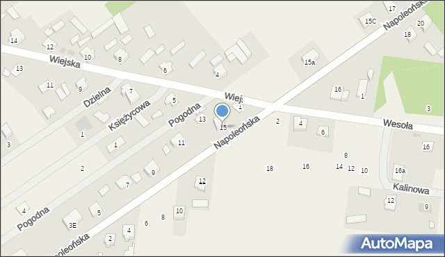 Mostówka, Napoleońska, 15, mapa Mostówka