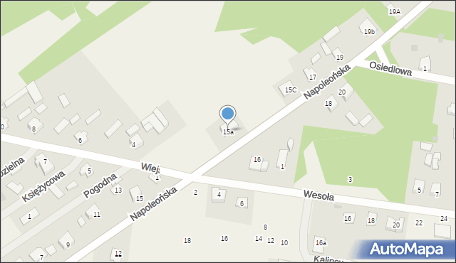 Mostówka, Napoleońska, 15a, mapa Mostówka