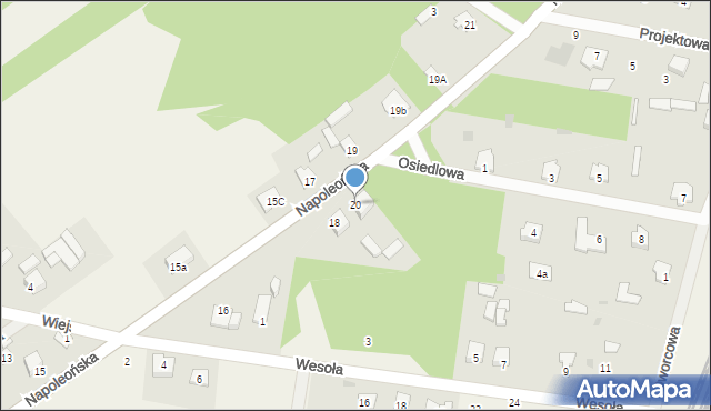 Mostówka, Napoleońska, 20, mapa Mostówka