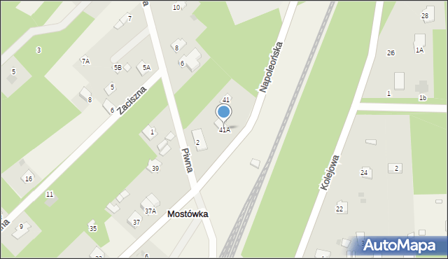 Mostówka, Napoleońska, 41A, mapa Mostówka