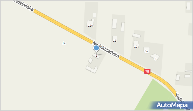 Motkowice, Nadnidziańska, 1, mapa Motkowice