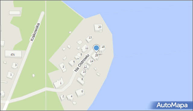 Mrągowo, Na Ostrowiu, 16, mapa Mrągowo