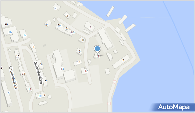 Mrągowo, Nadbrzeżna, 11, mapa Mrągowo