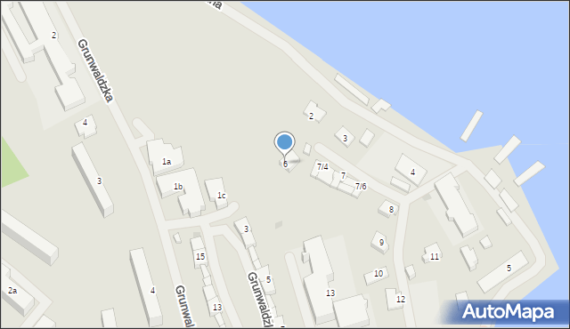 Mrągowo, Nadbrzeżna, 6, mapa Mrągowo