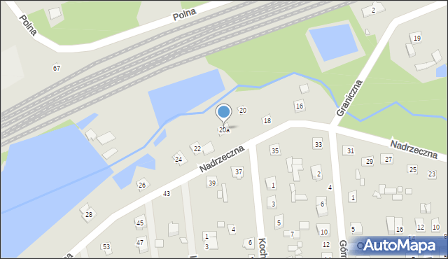 Mrozy, Nadrzeczna, 20a, mapa Mrozy