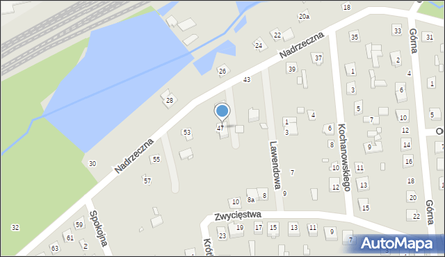 Mrozy, Nadrzeczna, 49, mapa Mrozy