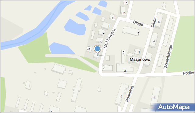 Mszanowo, Nad Drwęcą, 1, mapa Mszanowo