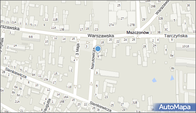 Mszczonów, Narutowicza Gabriela, 4, mapa Mszczonów