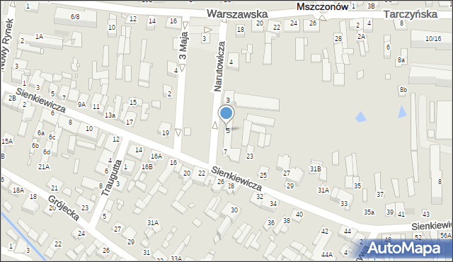 Mszczonów, Narutowicza Gabriela, 5, mapa Mszczonów