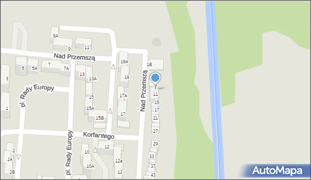 Mysłowice, Nad Przemszą, 9, mapa Mysłowice