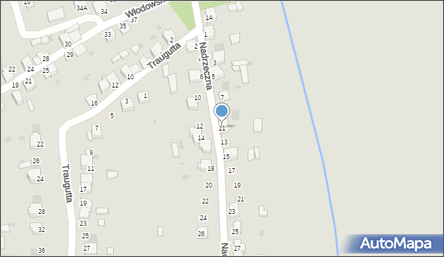 Myszków, Nadrzeczna, 11, mapa Myszków