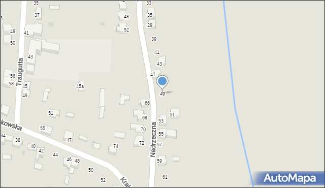 Myszków, Nadrzeczna, 49, mapa Myszków