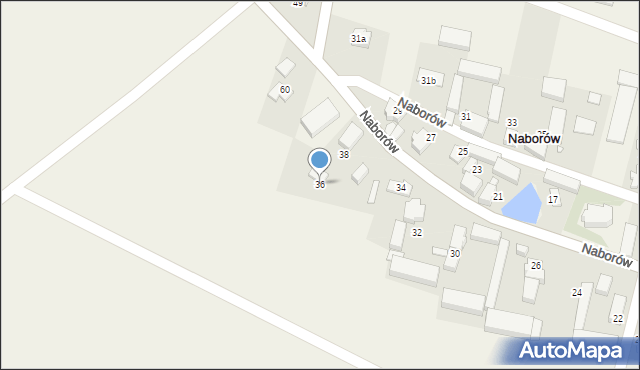 Naborów, Naborów, 36, mapa Naborów