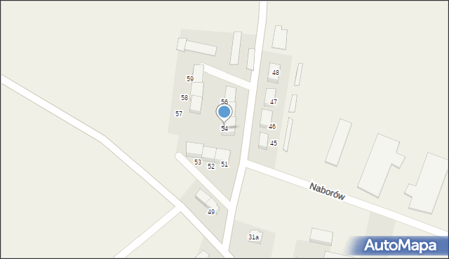 Naborów, Naborów, 54, mapa Naborów
