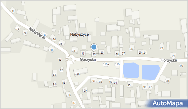 Nabyszyce, Nabyszyce, 30, mapa Nabyszyce